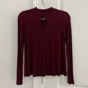 Burgundy long sleeve shirt